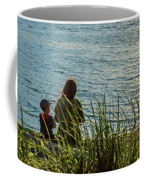 Sea Coffee Mug featuring the photograph Mother and Son by Ed Clark
