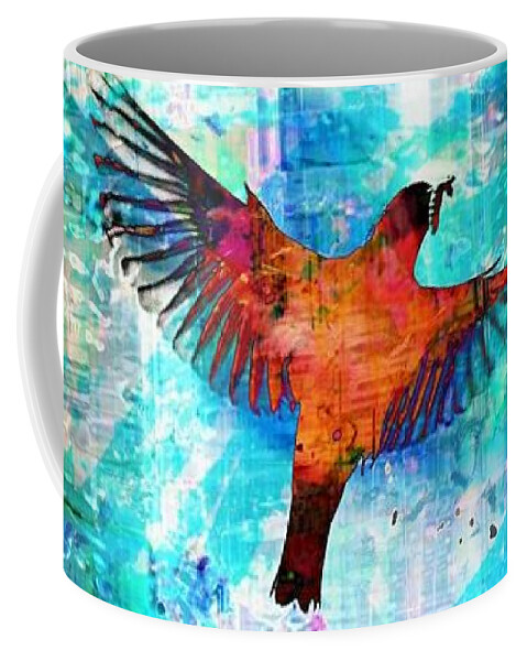 Mother Coffee Mug featuring the photograph Happy Mothers Day / Bird with Worm by Dutch Bieber