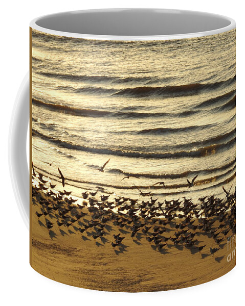 Coastal Birds Coffee Mug featuring the digital art Momentous by Jan Gelders