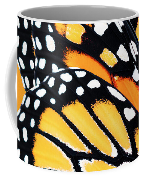 Monarch Butterfly Coffee Mug featuring the mixed media Monarch Butterfly Abstract Pattern by Christina Rollo