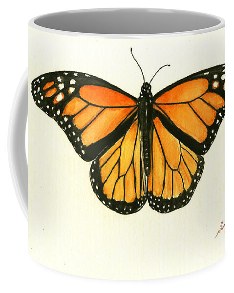  Monarch Butterfly Coffee Mug featuring the painting Monarch butterfly by Juan Bosco