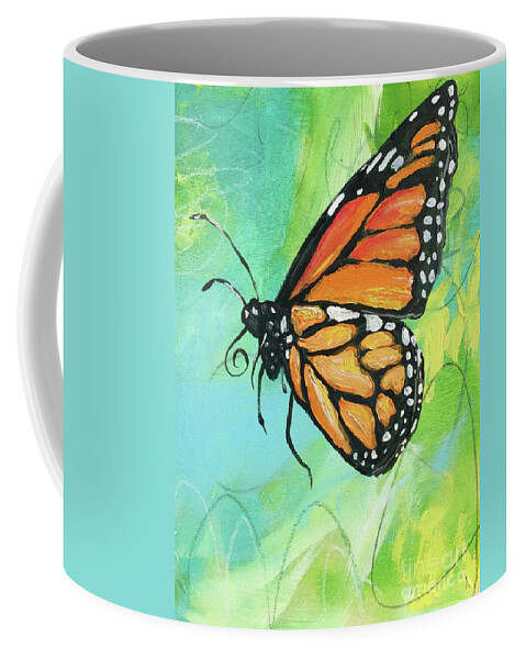 Monarch Butterfly Coffee Mug featuring the painting Monarch Dreams by Kim Heil