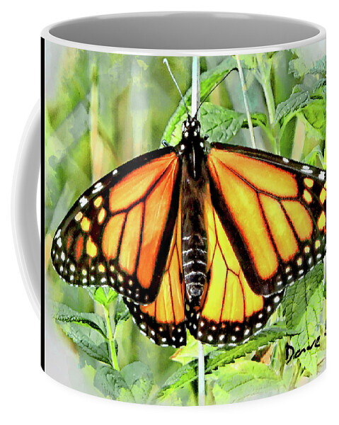 Monarch Coffee Mug featuring the mixed media Monarch, the Wanderer by Dave Lee