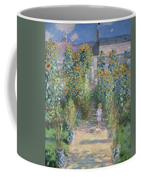 Claude Monet Coffee Mug featuring the painting Monet's Garden At Vetheuil by Claude Monet