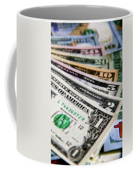 Cash Coffee Mug featuring the photograph Money Money Long by Keith Rousseau