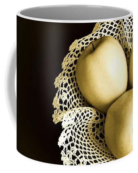 Apples Coffee Mug featuring the photograph Monochromatic Apples by Tatiana Travelways