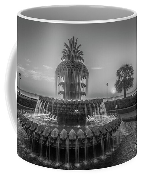 Pineapple Fountain Coffee Mug featuring the photograph Monochrome Pineapple by Dale Powell