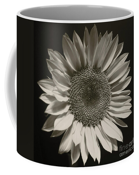 Wall Art Coffee Mug featuring the photograph Monochrome Sunflower by Kelly Holm
