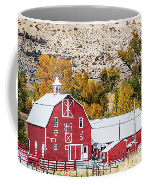 Old Barn Coffee Mug featuring the photograph Montana Ranch by Paul Freidlund