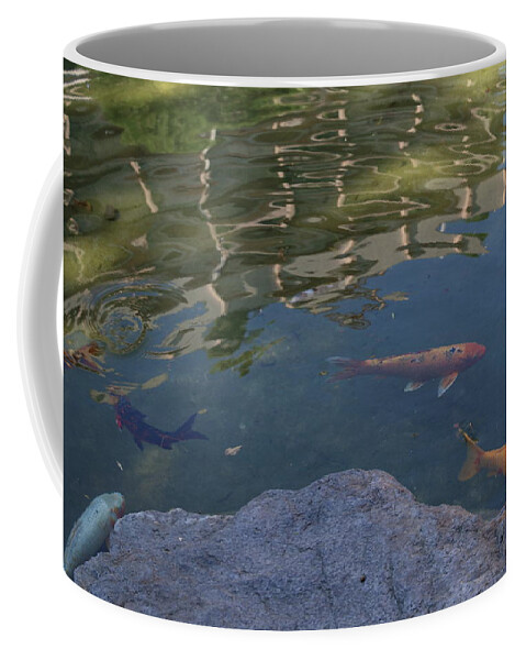 Koi Coffee Mug featuring the photograph Monte Carlo Japanese Garden by Laura Davis