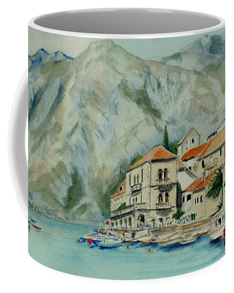 Rocks Coffee Mug featuring the painting Montenegro Coast I by Sonia Mocnik