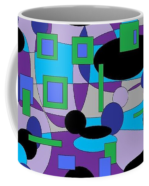Digital Abstract Coffee Mug featuring the digital art Moody Purple by Jordana Sands