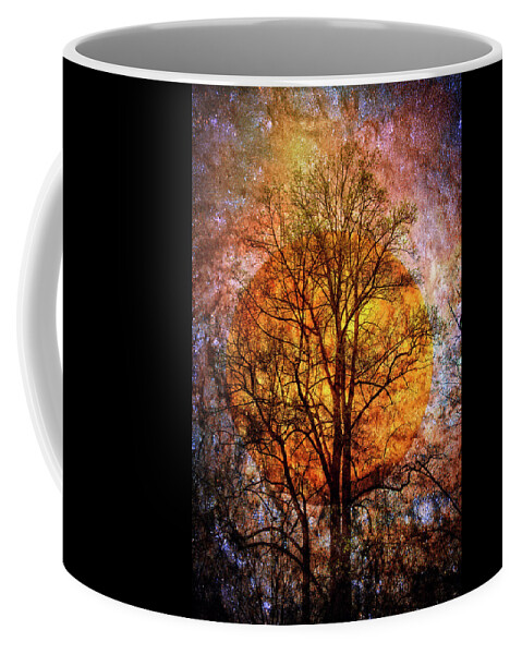 Appalachia Coffee Mug featuring the photograph Moon Glow on a Starry Night by Debra and Dave Vanderlaan