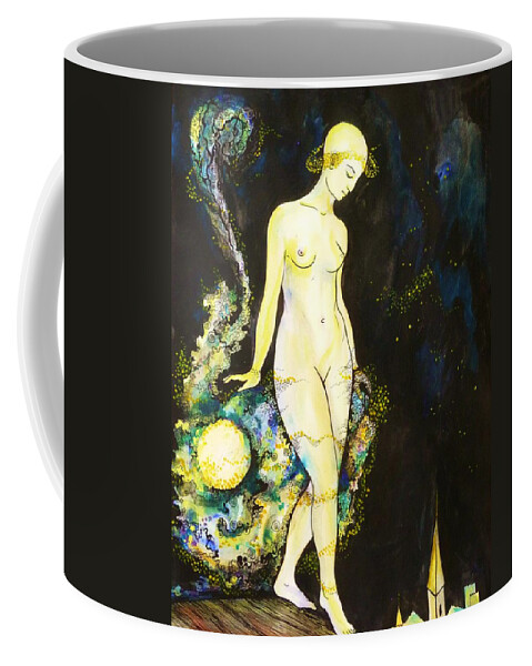  Night Coffee Mug featuring the drawing Moon Light by Anna Duyunova