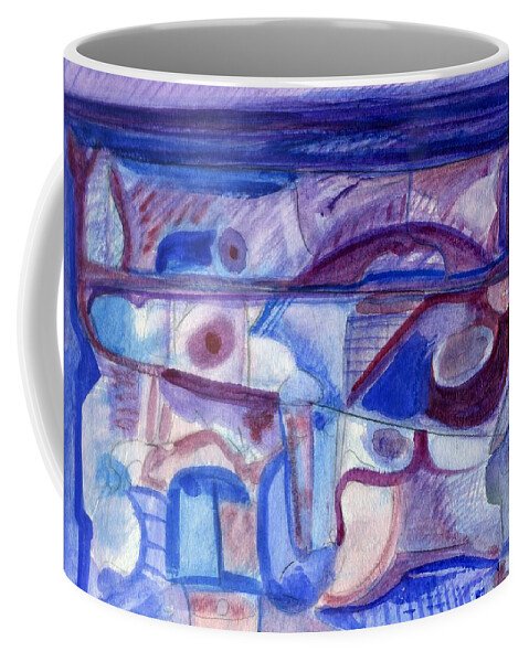 Abstract Art Coffee Mug featuring the painting Moonlight by Stephen Lucas