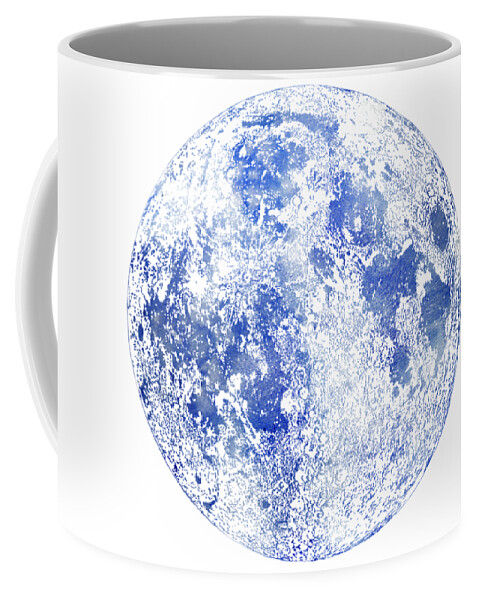 Moon Coffee Mug featuring the mixed media Moon Map by Stevyn Llewellyn