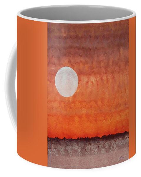 Mojave Coffee Mug featuring the painting Moon over Mojave by Sol Luckman