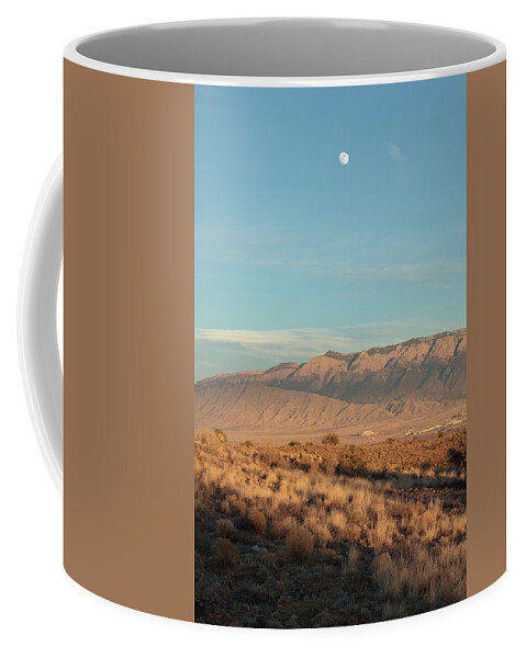 Moon Coffee Mug featuring the photograph Moon Over Sandia by David Diaz