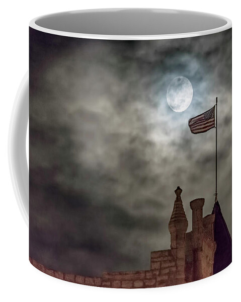 Kansas Coffee Mug featuring the photograph Moon over the Bank by Rob Graham