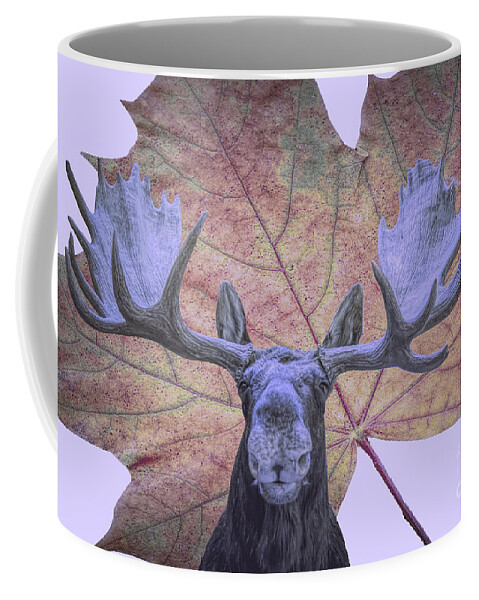 Animal Coffee Mug featuring the photograph Moonlit Moose by Ray Shiu