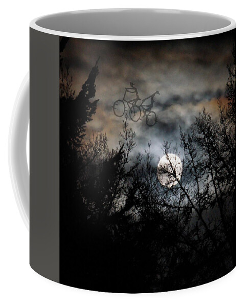 Moon Coffee Mug featuring the digital art Moonlite Ride by Nick Kloepping