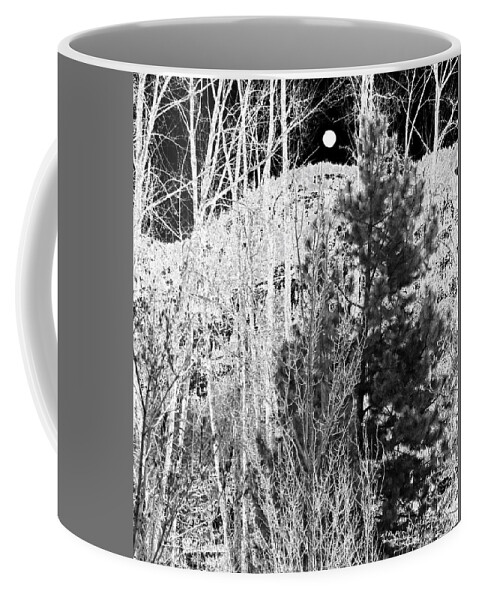 #moonriseoverthemountain Coffee Mug featuring the digital art Moonrise Over The Mountain by Will Borden