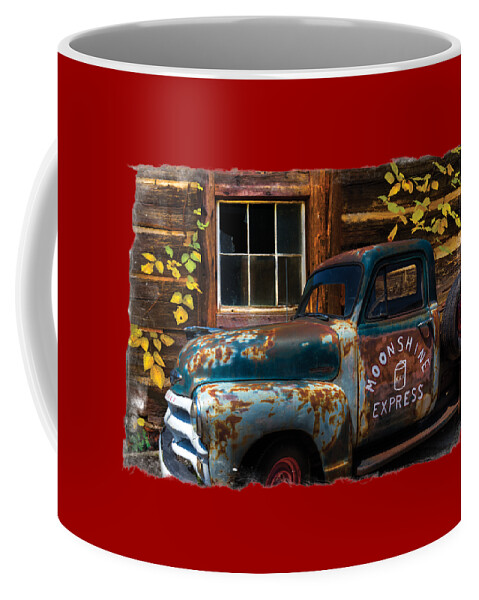 1950s Coffee Mug featuring the photograph Moonshine Express Bordered by Debra and Dave Vanderlaan