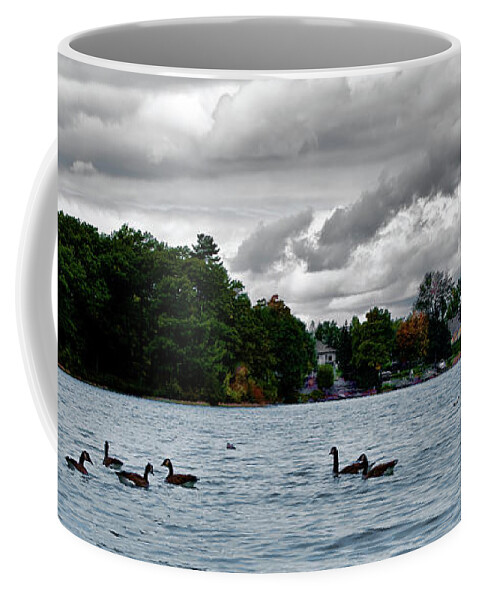 Water Coffee Mug featuring the digital art Moose Beach Point by JGracey Stinson