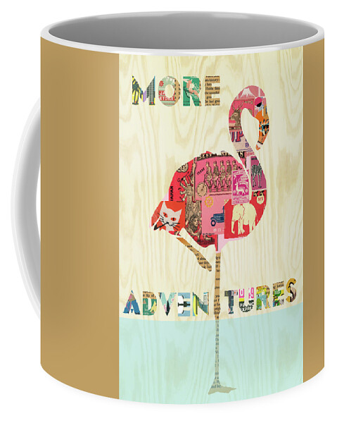 More Adventures Coffee Mug featuring the mixed media More Adventures by Claudia Schoen