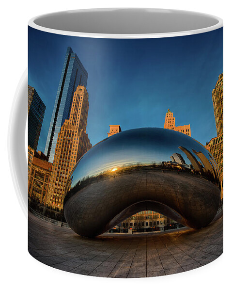 Chicago Cloud Gate Coffee Mug featuring the photograph Morning Bean by Sebastian Musial