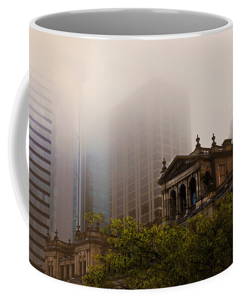 Treasury Coffee Mug featuring the photograph Morning Fog over the Treasury by Susan Vineyard