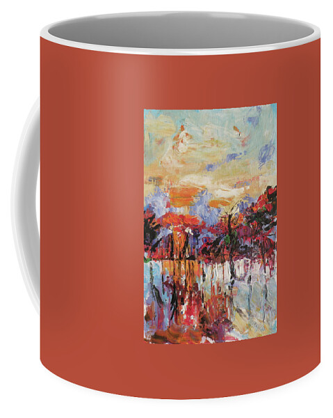 Morning Coffee Mug featuring the painting Morning in the garden by Kovacs Anna Brigitta