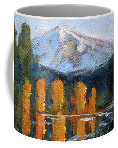 Mountain Landscape Painting Coffee Mug featuring the painting Morning Light Mountain Landscape Painting by Nancy Merkle