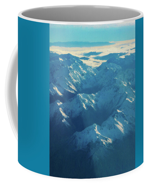 Blue Coffee Mug featuring the photograph Morning Light on the Southern Alps by Steve Taylor