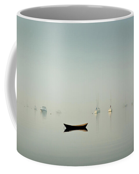 Atmosphere Coffee Mug featuring the photograph Morning Mist Bristol Harbor by David Gordon
