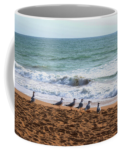 Beach Coffee Mug featuring the photograph Morning Surf Portugal by Eddie Barron