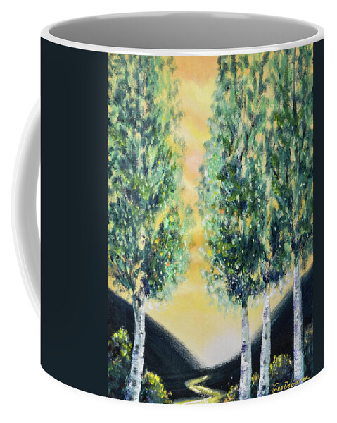 Trees Coffee Mug featuring the painting Morning Walk by Gina De Gorna