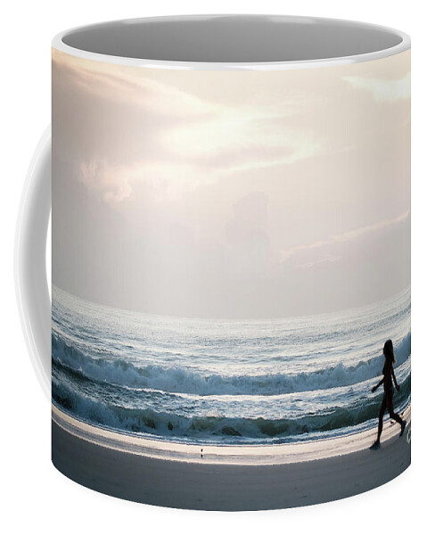 Daytona Beach Coffee Mug featuring the photograph Morning Walk with Color by Ed Taylor