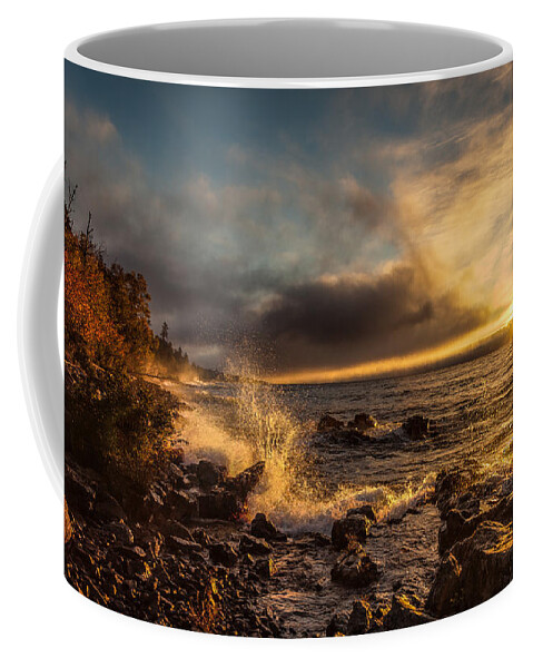 Lake Coffee Mug featuring the photograph Morning Waves by Rikk Flohr