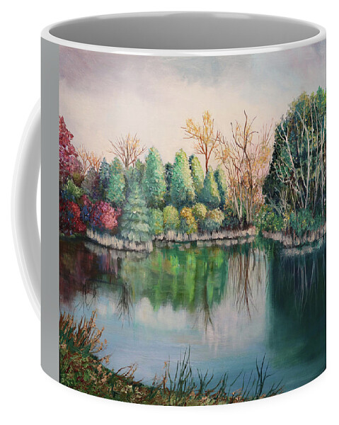 Landscape Coffee Mug featuring the painting Morton Arboretum No.2 by Carole Sluski