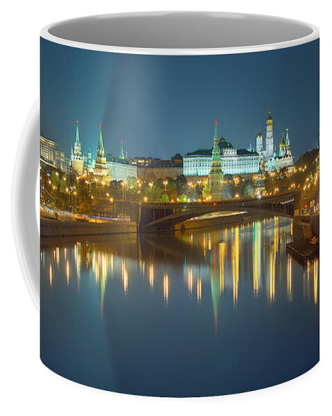 Kremlin Coffee Mug featuring the photograph Moscow Kremlin at night by Alexey Kljatov