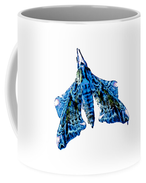 Tee Coffee Mug featuring the photograph Moth Tee Blue by Uther Pendraggin