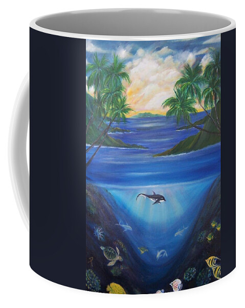 Seascape Coffee Mug featuring the painting Mother and Baby by Dina Holland
