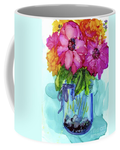 Flowers Coffee Mug featuring the mixed media Mother's Bouquet by Francine Dufour Jones