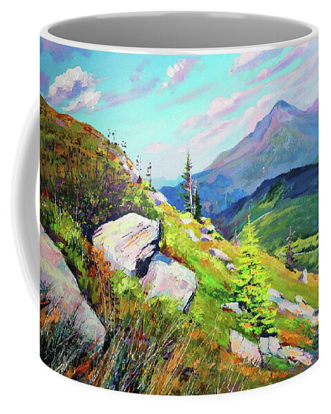 Mountains Coffee Mug featuring the painting Mount Hoverla by Bohdan Saliy