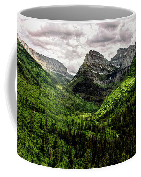 Mount Oberlin Coffee Mug featuring the photograph Mount Oberlin and Bird Woman Falls by Josh Bryant