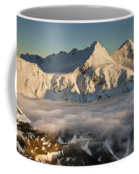 00439747 Coffee Mug featuring the photograph Mount Pollux And Mount Castor At Dawn by Colin Monteath