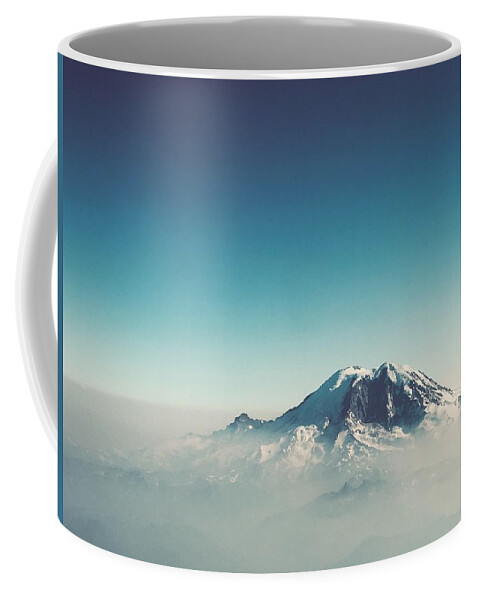 Mount Rainier Coffee Mug featuring the photograph An Aerial View of Mount Rainier by Kevin Schwalbe