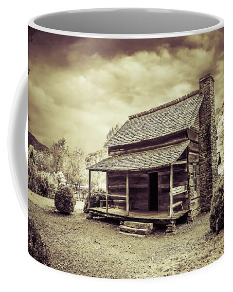 North Coffee Mug featuring the photograph Mountain Cabin - version 2 by Tim Stanley