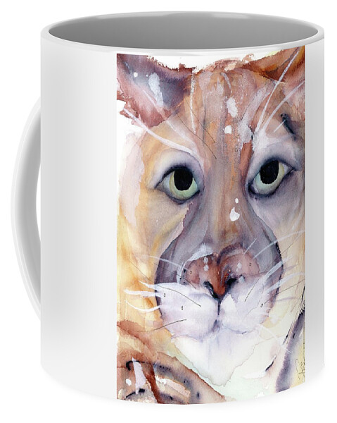 Mountain Lion Coffee Mug featuring the painting Mountain Lion by Dawn Derman